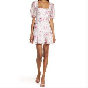 Ever New Heather Puff Sleeve Minidress - Rouge washed Floral